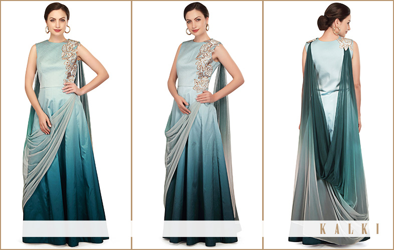 KALKI SHADED ICE BLUE ANARKALI