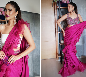 6 Superhit Bollywood Inspired Ruffle Sarees For Your Parties