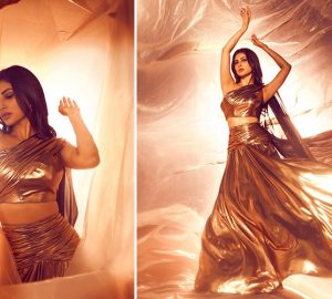 Mouni Roy Expresses Her Love For A Metallic Outfit From DEME by Gabriella x KALKI
