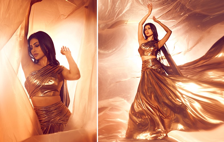 Mouni Roy Expresses Her Love For A Metallic Outfit From DEME by Gabriella x KALKI