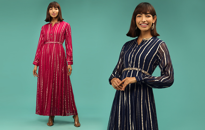 Update Your Style Statement With These Designer Long Georgette Kurtis