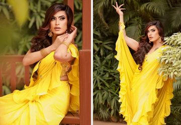 The Brilliant Casual & Festive Look of Sushant Divgikr In A Ruffle KALKI Saree