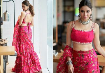 Aamna Sharif Sets Some Bridesmaids Goals in KALKI’S Floral Ruffle Saree