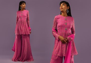 Look Versatile & Wow In Printed Sharara Suits