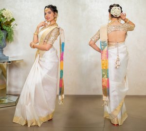 How To Wear Kerala’s Cultural Golden Border Saree