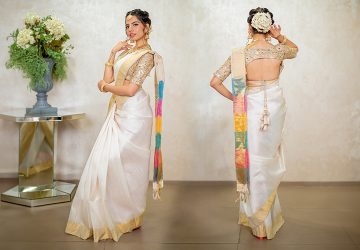 How To Wear Kerala’s Cultural Golden Border Saree