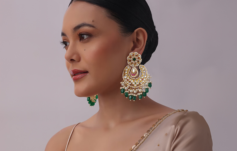 Let’s Get Festive Ready With Peacock Green Navratri Jewellery