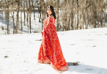 Beautiful! Neha Wore A Red Saree In The Snow For Her Wedding