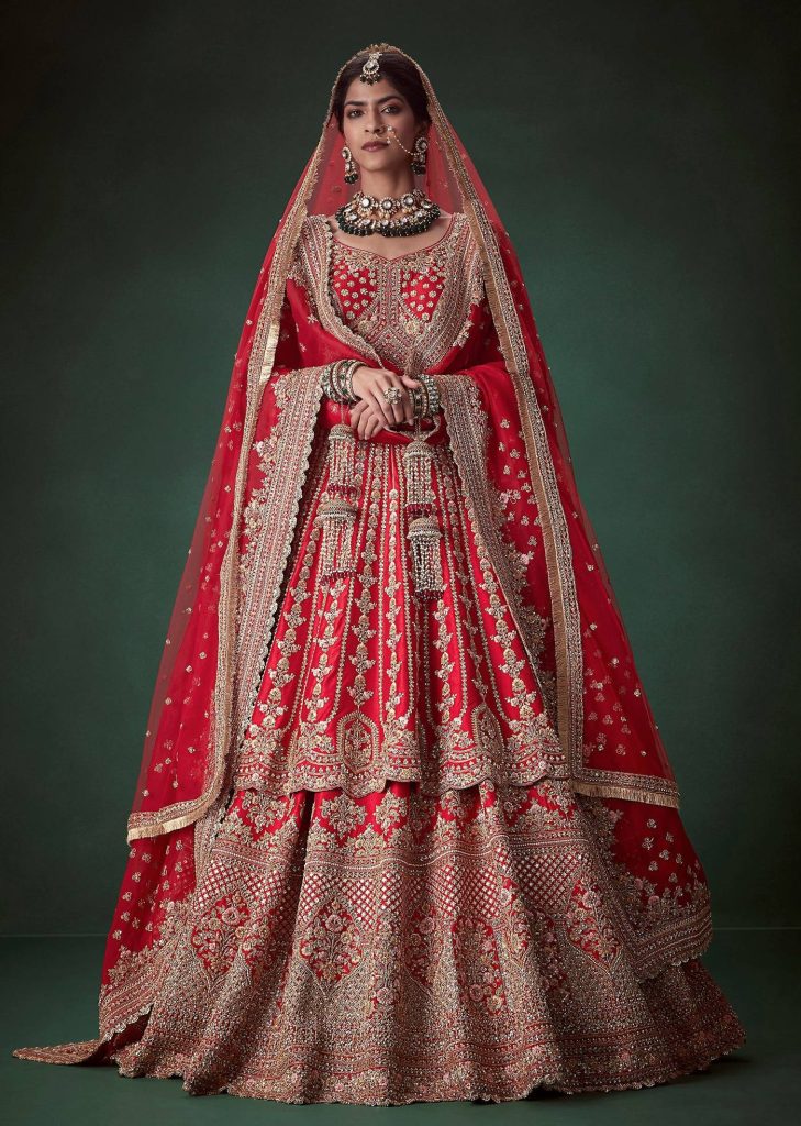 Red Gurudwara Bridal Suit Lehenga Set