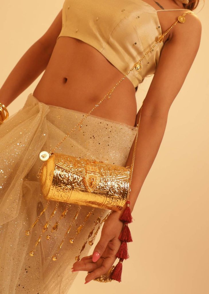 Antique Gold Coin And Ghungroo Sling Bag